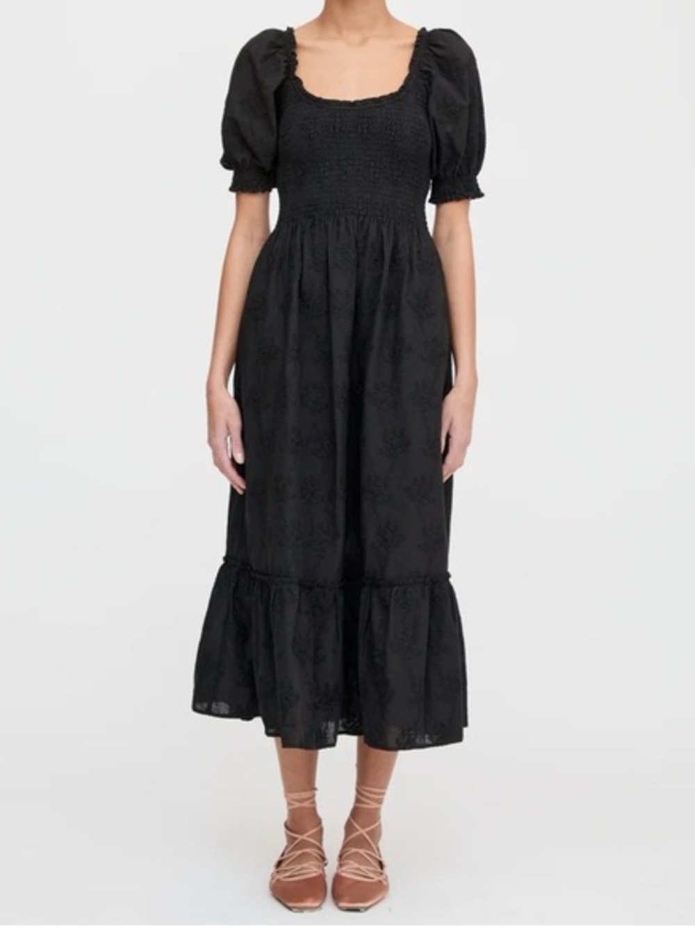 Hill House Black Puff-Sleeve Dress
